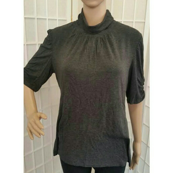 Cable & Gauge Tops - Dark gray grey top shirt 3/4 sleeve